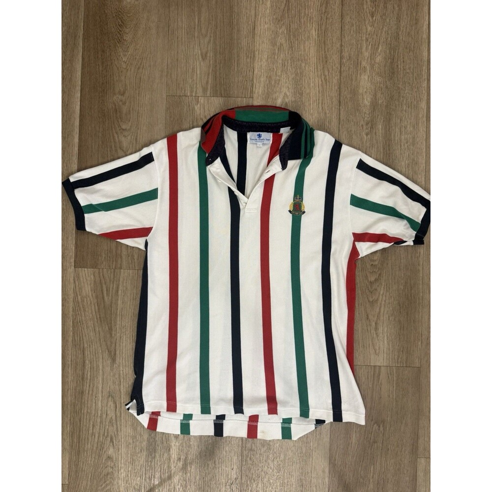 Vtg The English Sports Shop Bermuda Rugby Polo Shirt Embroidered Crest Size M